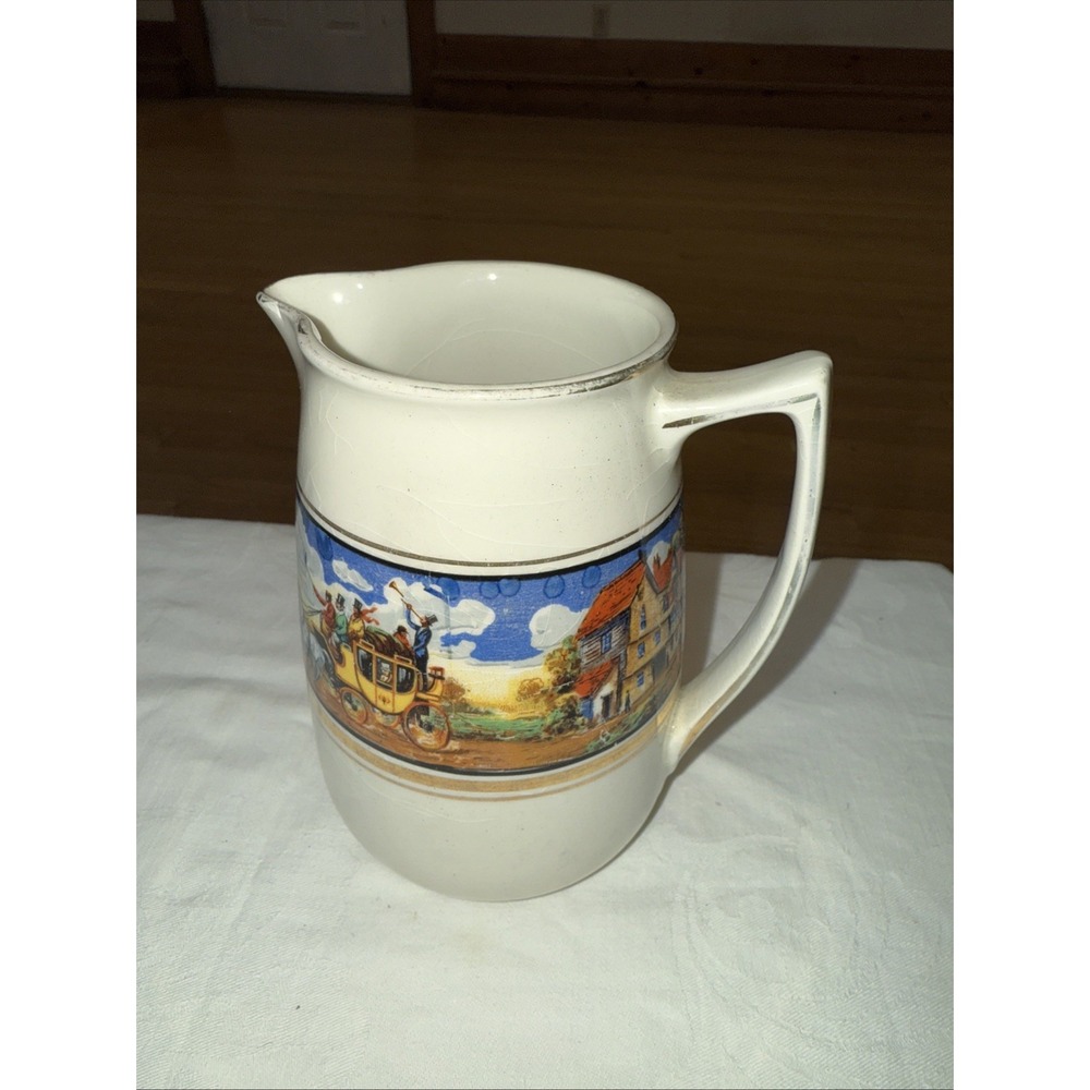 Vintage Celia Gibsons England Ceramic Jug Dickens Days Scenes Good Condition